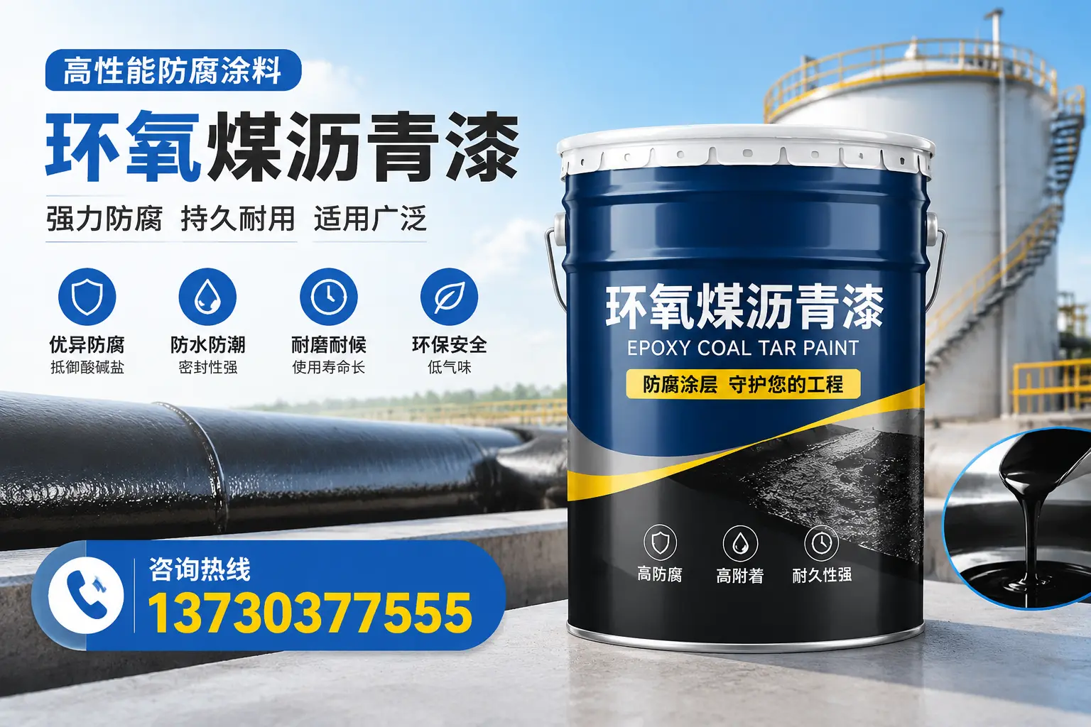 环氧煤沥青漆的耐久性分析,适合六盘水的使用场景